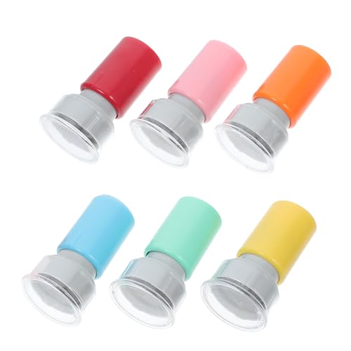 ABOOFAN Small French Teacher Stamps Set with PVC Material 6 Pcs Providing Encouragement and Praise Includes 6 Small Reward for Classroom Use for Educational Settings During Exams