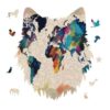 Abstract World Map Puzzles for Adults, 175 Pieces, Wolf Shape