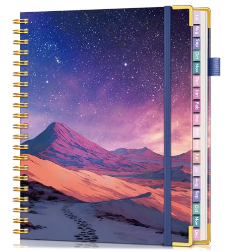 Academic Planner 2026-2027, 18 Months Weekly and Monthly Hardcover Planner, July 2026 - December 2027, 8.5" x 11" A4 Large Daily Calendar Planner Book with Tabs, Spiral College School Agenda Organizer for Student Teacher, Starfall Range