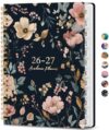 Academic Planner 2026-2027, Weekly and Monthly Calendar Book, July 2026 – June 2027, Hardcover Planner with Tabs, Perfect for Teachers, Students, Women & Men, A4 (8.5" x 11") - Evening Petals