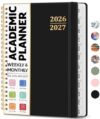 Academic Planner 2026-2027, Weekly and Monthly Calendar Planner Book, July 2026 – June 2027, Hardcover Organizer with Tabs, Perfect for Teachers, Students, Women & Men, A5 (6.4" x 8.5") - Black