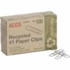 ACCO Recycled Paper Clips, 100/Box, 10 Pack (72365)