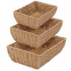 AceOrbit 3pcs Bathroom Woven Baskets Organizer for Storage, Paper Rope Baskets for Organizing Toilet Paper, 3-size Organizer Basket Storage Bins Container for Bathroom Decor, Pantry Shelves (Natural)