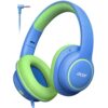 Acer Kids Headphones Wired for School - Over Ear Design, 85/94dB Safe Volume Limit, 3.5mm Jack Foldable Headphones for Toddler Boys Girls Classroom Yoto Player Chromebook Travel (Blue Green)