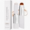 Achandise Foundation Stick, Color Changing Foundation Stick with Built-In Brush, Hydrating Concealer Base Makeup for Face, White-to-Natural Cream, Lightweight Blendable Finish