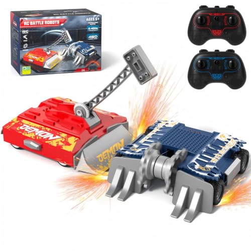 ACIKETO Remote Control Battle Robots, RC Fighting Robots Toys for Kids, Combat Robot STEM Toys, 4WD 2.4 GHz Remote Control Robot Set Birthday Gifts for Boys and Girls Age 5 & Up