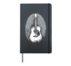 Acoustic Guitar Fingerprint - Vintage Guitar Music Lover Hardcover Journal, Black