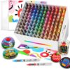 AcrylicAura 120-Color Acrylic Paint Markers - Non-Toxic, Quick-Dry Soft Acrylic Brush Markers Set for Rock Painting, Ceramic, Canvas, Wood, Glass, Fabric - Acrylic Paint Pens for Artists and Beginners