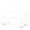 Acrylic Desk Organiser, 3 Tier File Organiser Rack, Document Stand, Clear Letter Holder Mail Sorter, 5.9 x 4.2 x 4.2 in / 15 x 10.6 x 10.7 cm, with Anti Slip Pads, for Home, Office, School, Easy Desk