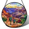 Acrylic Jigsaw Puzzle Suncatcher Outdoor Adventure in The Grand Canyon 7.4 Inch - Suncatcher Door Garden Sun Catcher Home Decor Birthday Children's Day Gifts for Men Woman Friend Teenage Boy