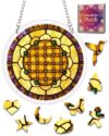 Acrylic Jigsaw Puzzle Suncatcher Yellow Honeycomb Adult Puzzles Gifts 12"