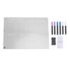Acrylic Magnetic Whiteboard for Fridge, Dry Erase Board Acrylic Planning Board Transparent Calendar Meal Planner with 3 Colors Markers