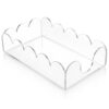 Acrylic Napkin Holder Clear Scalloped Tray, Guest Disposable Paper Tissues Hand Towels Organizer for Bathroom Kitchen Restaurant Hotel Dining Room Home Decor Wedding Party (9x5.1x2.4 inch)