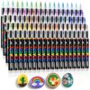 Acrylic Paint Markers Brush Tip 72 Colors, Soft Brush Tip Acrylic Paint Pens with Automatic Ink Control, Water-Based No-Bleed Paint Markers for Rock Painting Fabric Wood Ceramic Metal DIY Crafts