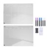 Acrylic Planning Board, Whiteboard for Fridge, Monthly and Weekly Planning Board Set Clear Dry Erase Memo Board with 3 Color Pens 15.7x11.8in