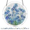 Acrylic Puzzle Light-catching Ornament with Colorful Glass Painting Style, Round Plaque