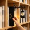 ACRZSEZ Library Lantern Decorative Bookshelf Lighting, Miniature Hanging Lantern for Bookshelf, Wooden Bookcase Lamp with Warm LED Nightlight, Book Shelf Lantern Light for Reading Room Decor