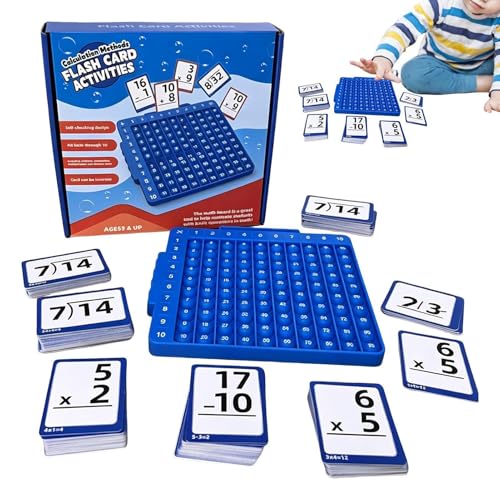 Addition Flash Cards - 21x21cm Portable Learning Toy with Multiplication Table | Math Facts Flash Cards | for Boys, Girls, Family Tutoring Group Learning, Home School Travel Outdoor