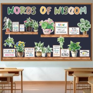 Adduster Classroom Bulletin Board Set Greenery Bookshelf Decor