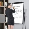 ADDXINH Dry Erase Easel U -Double Side Whiteboard, 24" x 36"Dry Erase Flipchart Board, Height Adjustable Stand,for Home.Teach,