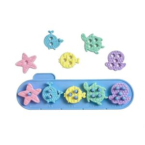 Adena Montessori Silicone Ocean Sensory Blocks - Soft Stacking & Sorting Toys for Babies 1-3 Montessori Sea Animal Toys Toddler Educational Gift