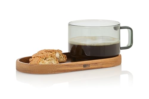 AdHoc Impact Cup Set - Clear Coffee Cup with Handle - 300ml Heat-Resistant Glass for Tea & Coffee - Dishwasher Safe - Home Barista Essential