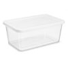 ADILAXG 6 Quart Clear Plastic Storage Bin with Snap-On Lid