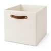ADILAXG Collapsible Fabric Cube Storage Bin Vanilla 32x32x38cm