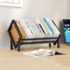 Adjustable Metal Tabletop Bookshelf - Compact Book Stand for Magazines, CDs & Books - Portable Desktop Bookcase for Home, Office & Bedroom Display