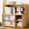 Adjustable Shelf Storage Bookcase - Bamboo and Glass Organizer for Kitchen, Living Room & Multi-Scenario Use - Versatile Home Storage Solution
