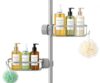 Admygo Shower Caddy Shelf No Drill for 18-30mm Round Rail, Kitchen Faucet Sponge Holder, Aluminium Alloy Hanging Storage Rack, Bathroom Caddy for Shampoo, Soap & Sponge, Rustproof, Silver
