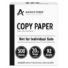 Adsoxygen Copy Paper, 8.5 x 11 Inch Letter Size, White, 20 lb Weight, 92 Bright, 500 Sheets, 1 Ream, Multipurpose Printer Paper for Home, Office Use