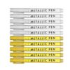 ADYJAN Markers Permanent Metallic, 10pcs Gold Paint Marker, Permanent Golded Paint Pens, Quick-Dry Marker Fine Point for Black Paper, Card Making, Rock Painting, Glass, Wood