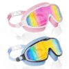 Aegend Swim Goggles for Kids Youth 3-14 – 2 PCS Wide Frame Anti-Fog Goggles – Ideal for Pool, Beach, Swim Lessons, Vacation
