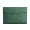 AERFGDE Leather Mahjong Card Holder,10.62x7.87Inch Magnetic Hidden Snap Mahjong Score Card Sleeve,Storage Pouch for Line Readers Shuffler Cards (Green)