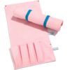 AERFGDE Roll-Up Mahjong Rack Storage Bag,Oxford Cloth 4 Separate Padded Slots for American Mahjong Racks & Pushers,Portable Travel Mahjong Accessory Organizer Gift Bag (Pink)