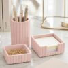 Aesthetic Desk Organizer Set of 3 For Your Office - Sturdy Concrete Desktop Accessories For Women Enhance Any Office Decor - Set incl. Pen Holder, Paperclip Storage & Sticky Note Holder for Teacher
