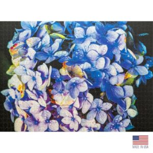 Aether Puzzles - Dew Kissed Hydrangea, Premium 1000 Piece Jigsaw Puzzle for Adults, Glare-Free, Soft-Touch Puzzles, Made in USA, Puzzle Lovers Gift Ideas, 26.6" x 19.25"