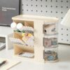 AevumTech Desk Organizer with 3 Rotatable Drawer, Multi-Functional Pencil Pen Holder for Desk, Desk Organizers and Storage with 4 Slanted Compartments, Desktop Organizer for Office Home Supplies
