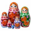 AEVVV Nesting Dolls Set of 6 pcs - Classic Russian Dolls in Sarafan Dress with Bouquet of Bellflowers and Lilies - Matryoshka Dolls with Flower Decorations - Matryoshka Nesting Dolls
