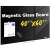AFAMT Magnetic Dry Erase Board, 40" x 60" Glass Whiteboard, 4mm Tempered Glass, Strong Magnetic Surface, No Ghosting, Large Frameless Mounted Glass White Board for Office, Home, School