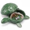 Afarnook Sea Turtle Ceramic Jewelry Box with Lid Cute Turtle Trinket Dish Tray Organizer Ring Holder Storage Box for Rings Earrings Necklaces Coastal Ocean Decor Sea Lover Gifts for Women
