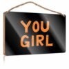 AFGD Coffee Table Decor Plaque - Varnished Surface & Prohibited/Retro Room Decor | Coffee Decorations For Coffee Bar, You Girl: Bold & Unapologetic