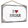 AFGD Door Decoration Hanging Wood Sign/Wooden Plaque & Motivational Posters - House Decoration Living Room | Rustic Bathroom Decor, I Love Briar(20X30CM)