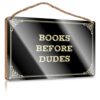 AFGD Farmhouse Bathroom Decor Wood Sign Plaque/Flat Print On Wood - Occupied & Inspirational Desk Decor | Laundry Accessories For Laundry Room For Books Before Dudes(20X30CM)