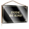 AFGD Laundry Room Decor Wooden Sign Plaque/Wooden Board & Desk Top Decor - Laundry Accessories For Laundry Room | Slippery When Wet, Dude. Be Kind(20X30CM)