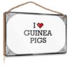 AFGD Wood Sign Varnished Surface & Sanded Edge - Fun Office Decor | Home Sweet Home Wall Decor/I Love Guinea Pigs