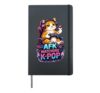 AFK Watching K-Pop Gamer Cat Korean Pop Hardcover Journal, Black