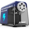 AFMAT 6-Hole Electric Pencil Sharpener, Cordless & Rechargeable, Pencil Sharpener for Classroom, Heavy Duty Pencil Sharpeners for 6-11mm Pencils, Auto Stop, Super Fast, 10,000+ Sharpenings, PSD1