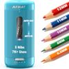 AFMAT Electric Pencil Sharpener, Auto in & Out, 5 Nibs, 7K+ Uses, Fully Automatic Pencil Sharpener for Classroom, Rechargeable Hands-Free Sharpeners for Jumbo/Colored Pencils (φ6.5-12mm) PSC3(Cyan)